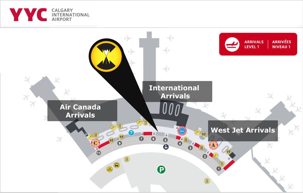 Banff Airporter in YYC map